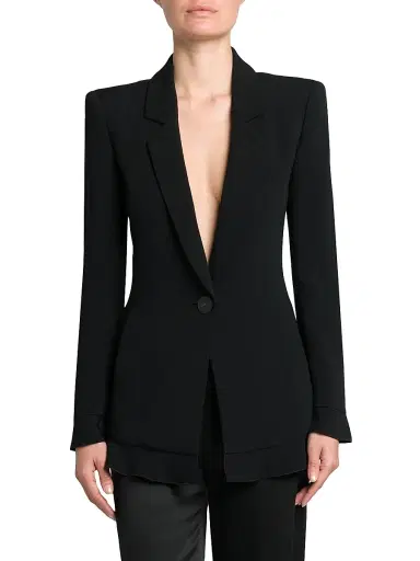Giorgio Armani Women's Cady One-Button Jacket - Black - Size 8 | Thumbnail 3 Giorgio Armani Women's Cady One-Button Jacket - Black - Size 8 | Thumbnail 3