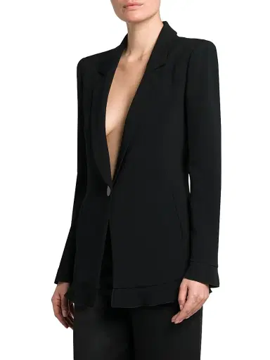 Giorgio Armani Women's Cady One-Button Jacket - Black - Size 8 | Thumbnail 4 Giorgio Armani Women's Cady One-Button Jacket - Black - Size 8 | Thumbnail 4