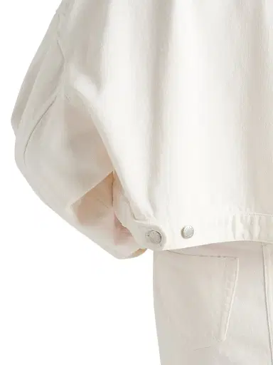 Prada Women's Denim Blouson Jacket - White - Size 12 | Thumbnail 4 Prada Women's Denim Blouson Jacket - White - Size 12 | Thumbnail 4