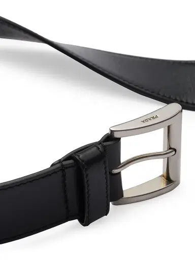 Prada Women's Leather Belt - Black - Size 34 | Thumbnail 3