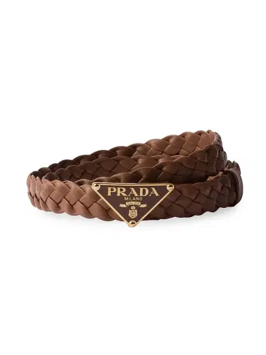 Prada Women's Nappa Leather Belt - Brown - Size 36 | Thumbnail 1