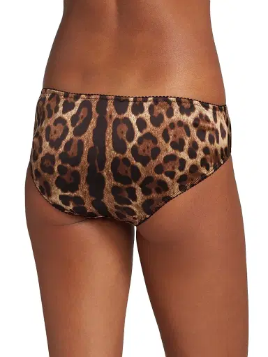 Dolce & Gabbana Women's Leopard Silk Hipster Brief | Thumbnail 4