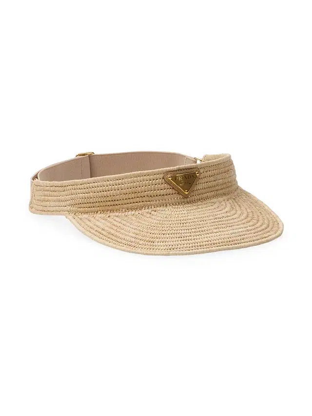 Prada Women's Crochet Visor Hat - Beige