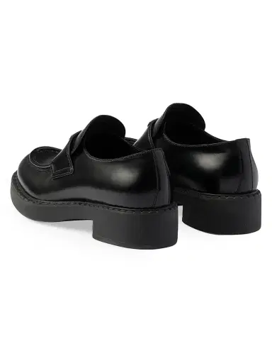 Prada Women's Chocolate Brushed Leather Loafers - Black - Size 11.5 | Thumbnail 3 Prada Women's Chocolate Brushed Leather Loafers - Black - Size 11.5 | Thumbnail 3