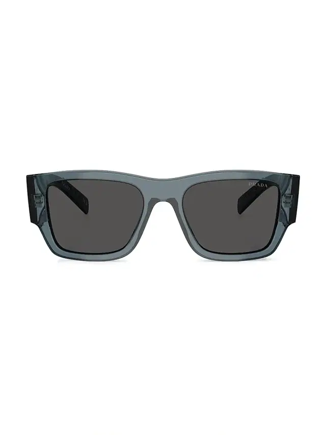 Prada Men's 54MM Rectangular Sunglasses - Dark Grey