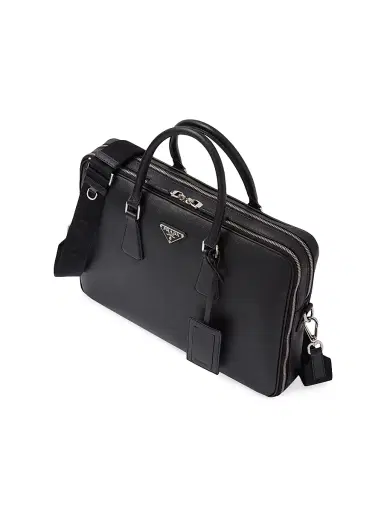 Prada Men's Saffiano Leather Briefcase - Black 0 | Thumbnail 3 Prada Men's Saffiano Leather Briefcase - Black 0 | Thumbnail 3