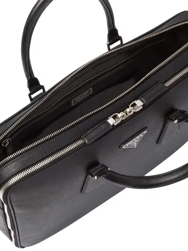 Prada Men's Saffiano Leather Briefcase - Black 0 | Thumbnail 5 Prada Men's Saffiano Leather Briefcase - Black 0 | Thumbnail 5