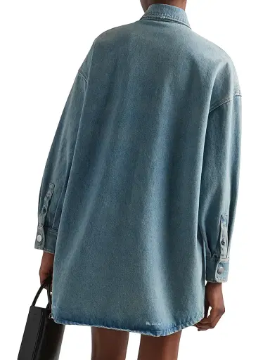 Prada Women's Oversized Denim Shirt - Blue - Size 8 | Thumbnail 3 Prada Women's Oversized Denim Shirt - Blue - Size 8 | Thumbnail 3