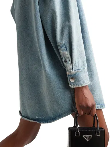 Prada Women's Oversized Denim Shirt - Blue - Size 8 | Thumbnail 5 Prada Women's Oversized Denim Shirt - Blue - Size 8 | Thumbnail 5