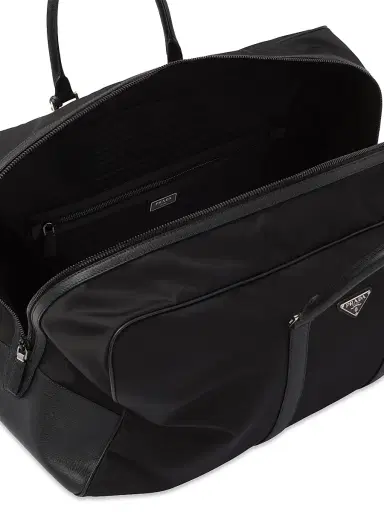 Prada Men's Re-Nylon And Saffiano Leather Duffle Bag | Thumbnail 5 Prada Men's Re-Nylon And Saffiano Leather Duffle Bag | Thumbnail 5