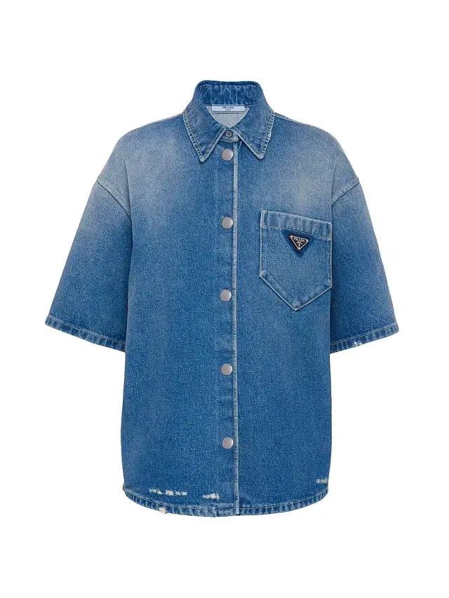 Prada Women's Denim Shirt - Blue
