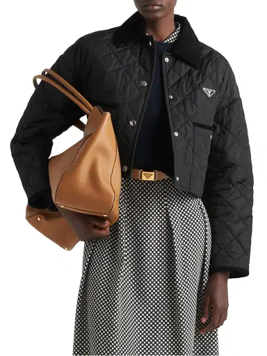 Prada Women's Light Re-Nylon Cropped Jacket - Black - Size 4 | Thumbnail 2 Prada Women's Light Re-Nylon Cropped Jacket - Black - Size 4 | Thumbnail 2