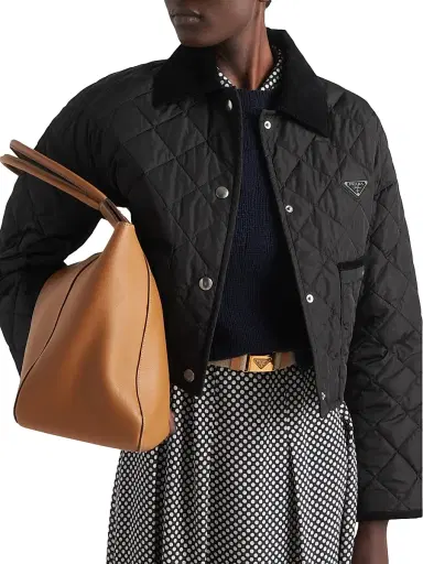 Prada Women's Light Re-Nylon Cropped Jacket - Black - Size 4 | Thumbnail 3 Prada Women's Light Re-Nylon Cropped Jacket - Black - Size 4 | Thumbnail 3
