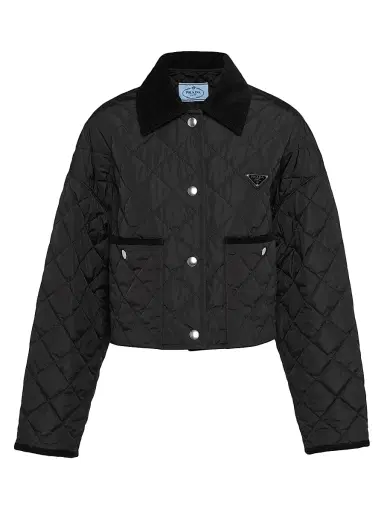 Prada Women's Light Re-Nylon Cropped Jacket - Black - Size 4 | Thumbnail 1 Prada Women's Light Re-Nylon Cropped Jacket - Black - Size 4 | Thumbnail 1