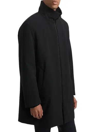 Giorgio Armani Men's Long Wool Zip-Up Jacket - Navy - Size 36 | Thumbnail 4