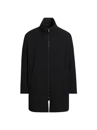 Giorgio Armani Men's Long Wool Zip-Up Jacket - Navy - Size 36 | Thumbnail 1