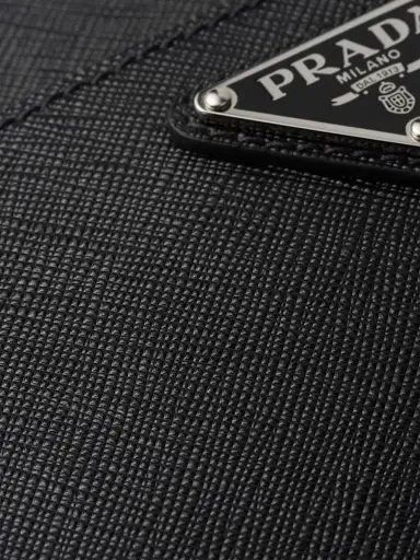 Prada Men's Saffiano Leather Pouch - Black | Thumbnail 6 Prada Men's Saffiano Leather Pouch - Black | Thumbnail 6