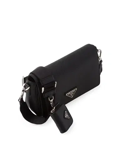 Prada Men's Saffiano Leather Shoulder Bag - Black | Thumbnail 2 Prada Men's Saffiano Leather Shoulder Bag - Black | Thumbnail 2