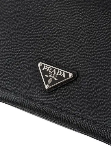 Prada Men's Saffiano Leather Shoulder Bag - Black | Thumbnail 5 Prada Men's Saffiano Leather Shoulder Bag - Black | Thumbnail 5