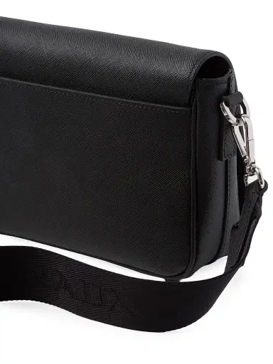 Prada Men's Saffiano Leather Shoulder Bag - Black | Thumbnail 6 Prada Men's Saffiano Leather Shoulder Bag - Black | Thumbnail 6