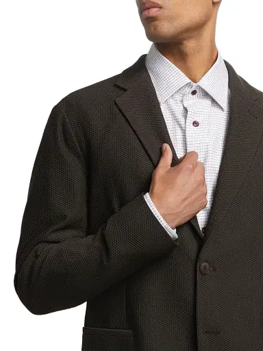 Giorgio Armani Men's Rice Stitch Sport Jacket - Brown - Size 46 | Thumbnail 6 Giorgio Armani Men's Rice Stitch Sport Jacket - Brown - Size 46 | Thumbnail 6