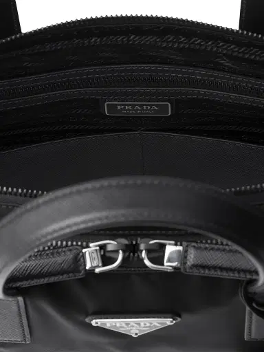 Prada Men's Re-Nylon and Saffiano Leather Briefcase | Thumbnail 4 Prada Men's Re-Nylon and Saffiano Leather Briefcase | Thumbnail 4