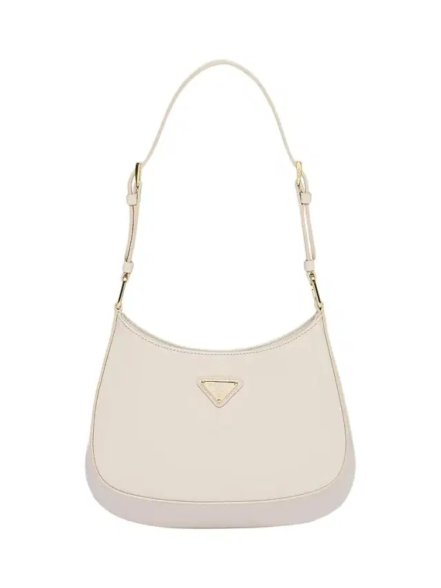 Prada Women's Cleo Patent Leather Shoulder Bag - Beige Khaki