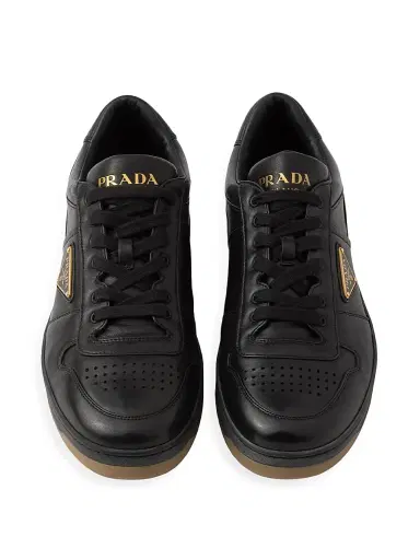 Prada Men's Downtown Nappa Leather Sneakers - Black - Size 14 | Thumbnail 2 Prada Men's Downtown Nappa Leather Sneakers - Black - Size 14 | Thumbnail 2