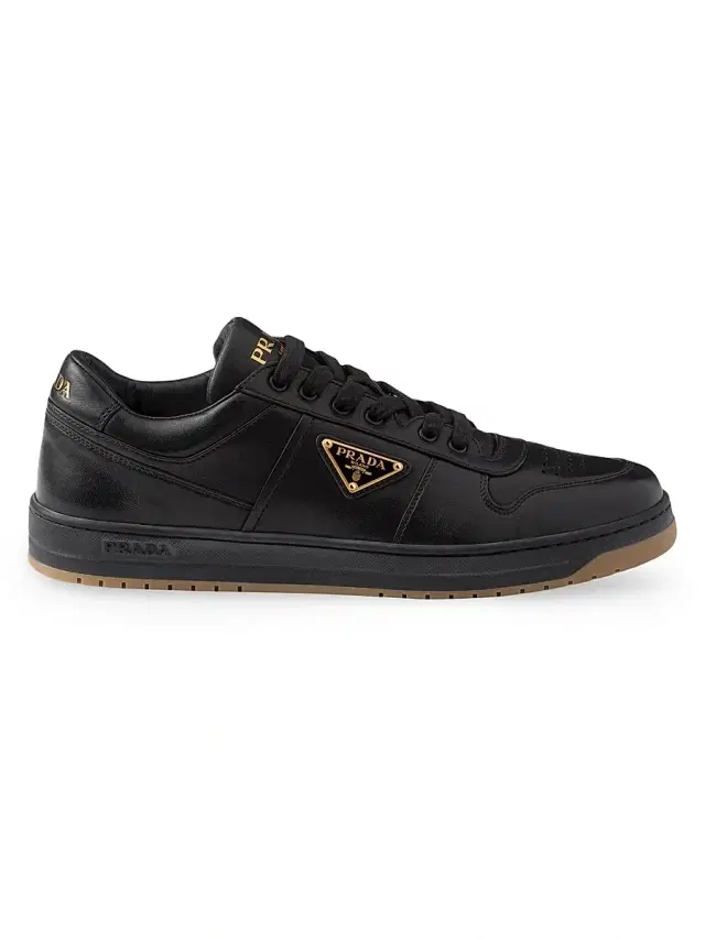 Prada Men's Downtown Nappa Leather Sneakers - Black