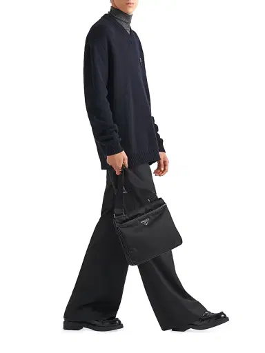 Prada Men's Re-Nylon and Saffiano Shoulder Bag - Black - Size 0 | Thumbnail 2