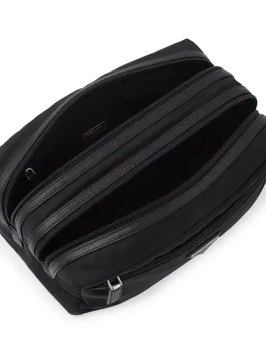Prada Re-Nylon and Saffiano Leather Travel Pouch - Black | Thumbnail 4