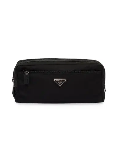 Prada Re-Nylon and Saffiano Leather Travel Pouch - Black | Thumbnail 1
