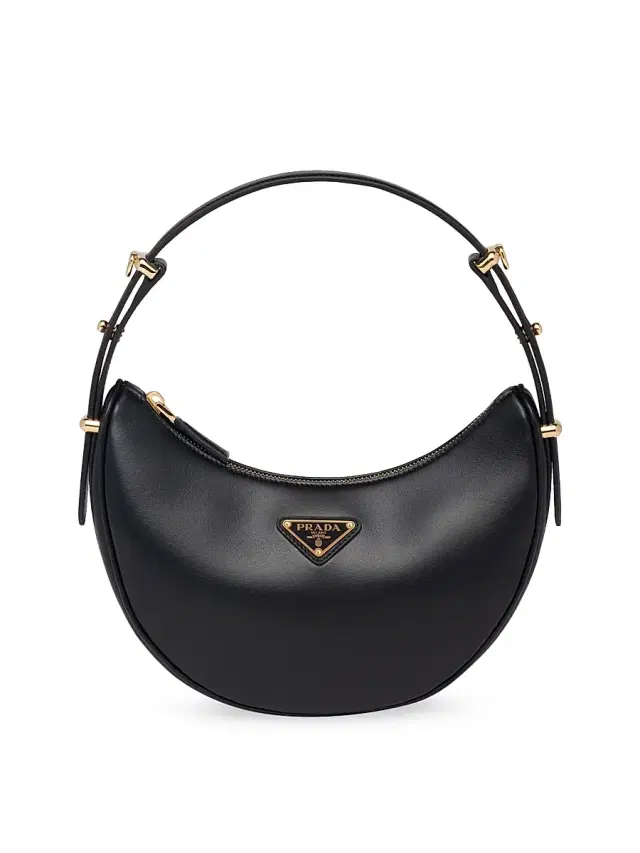 Women's Arqué  Leather Shoulder Bag - Black