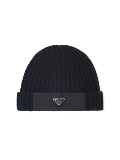Prada Men's Re-Nylon Gabardine And Wool Cap - Black | Thumbnail 3 Prada Men's Re-Nylon Gabardine And Wool Cap - Black | Thumbnail 3