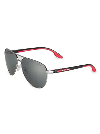 Prada Linea Rossa Men's 61MM Metal Pilot Sunglasses | Thumbnail 2