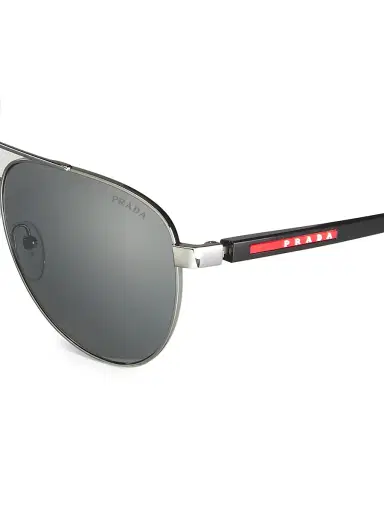 Prada Linea Rossa Men's 61MM Metal Pilot Sunglasses | Thumbnail 3