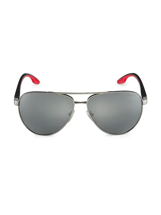Prada Linea Rossa Men's 61MM Metal Pilot Sunglasses