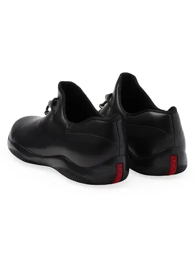 Prada Men's Toblach Leather Sneakers - Black - Size 7 | Thumbnail 3