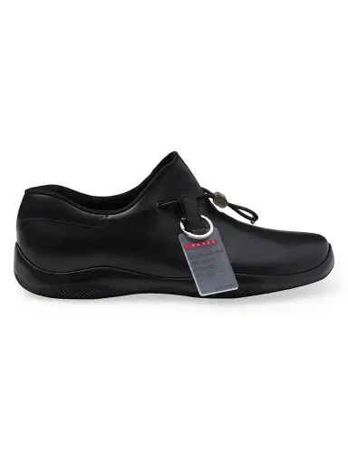 Prada Men's Toblach Leather Sneakers - Black - Size 7 | Thumbnail 1