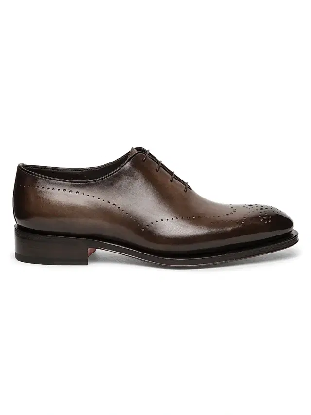 Santoni Men's Carter Wholecut Oxfords - Dark Brown