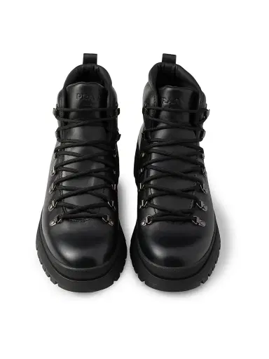 Prada Men's Brixxen Leather Booties - Black - Size 10.5 | Thumbnail 2