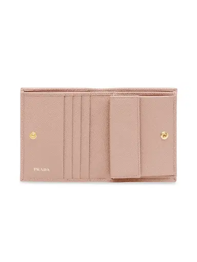 Prada Women's Small Saffiano Leather Wallet - Pink | Thumbnail 2 Prada Women's Small Saffiano Leather Wallet - Pink | Thumbnail 2