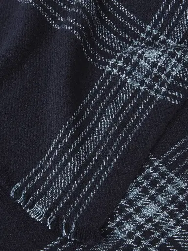 Loro Piana Men's Plaid Cashmere-Blend Scarf - Blue Navy Glory Blue | Thumbnail 2