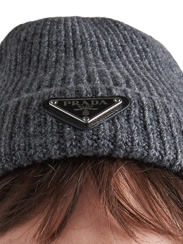 Men's Wool and Cashmere Beanie - Grey