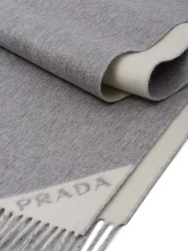 Prada Women's Cashmere Scarf - Grey | Thumbnail 2 Prada Women's Cashmere Scarf - Grey | Thumbnail 2