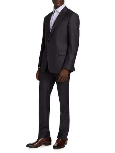 Giorgio Armani Men's Single-Breasted Wool-Blend Suit - Merlot Purple | Thumbnail 4 Giorgio Armani Men's Single-Breasted Wool-Blend Suit - Merlot Purple | Thumbnail 4