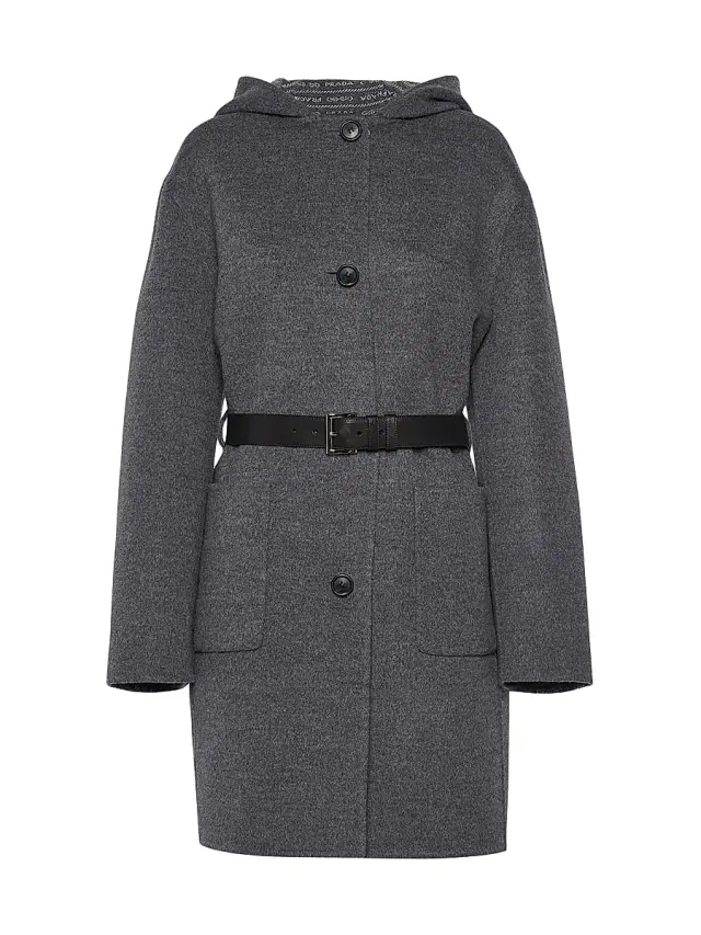 Women's Single-Breasted Double Wool Coat - Grey
