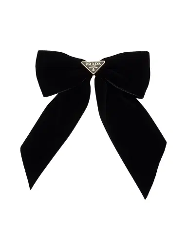 Prada Women's Velvet Bow Hair Clip | Thumbnail 1 Prada Women's Velvet Bow Hair Clip | Thumbnail 1