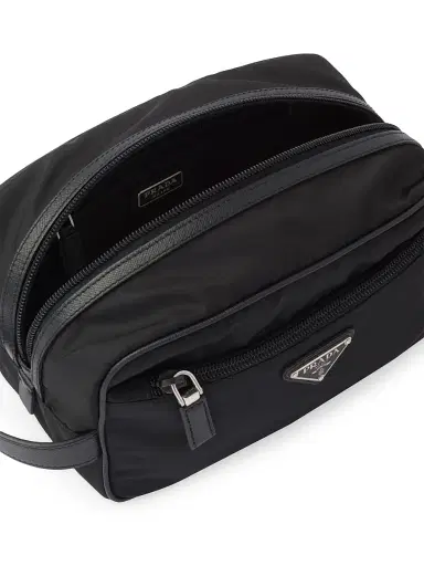 Prada Nylon and Saffiano Leather Travel Pouch | Thumbnail 4 Prada Nylon and Saffiano Leather Travel Pouch | Thumbnail 4