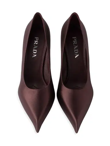 Prada Women's Satin Pumps - Dark Red - Size 11 | Thumbnail 2 Prada Women's Satin Pumps - Dark Red - Size 11 | Thumbnail 2